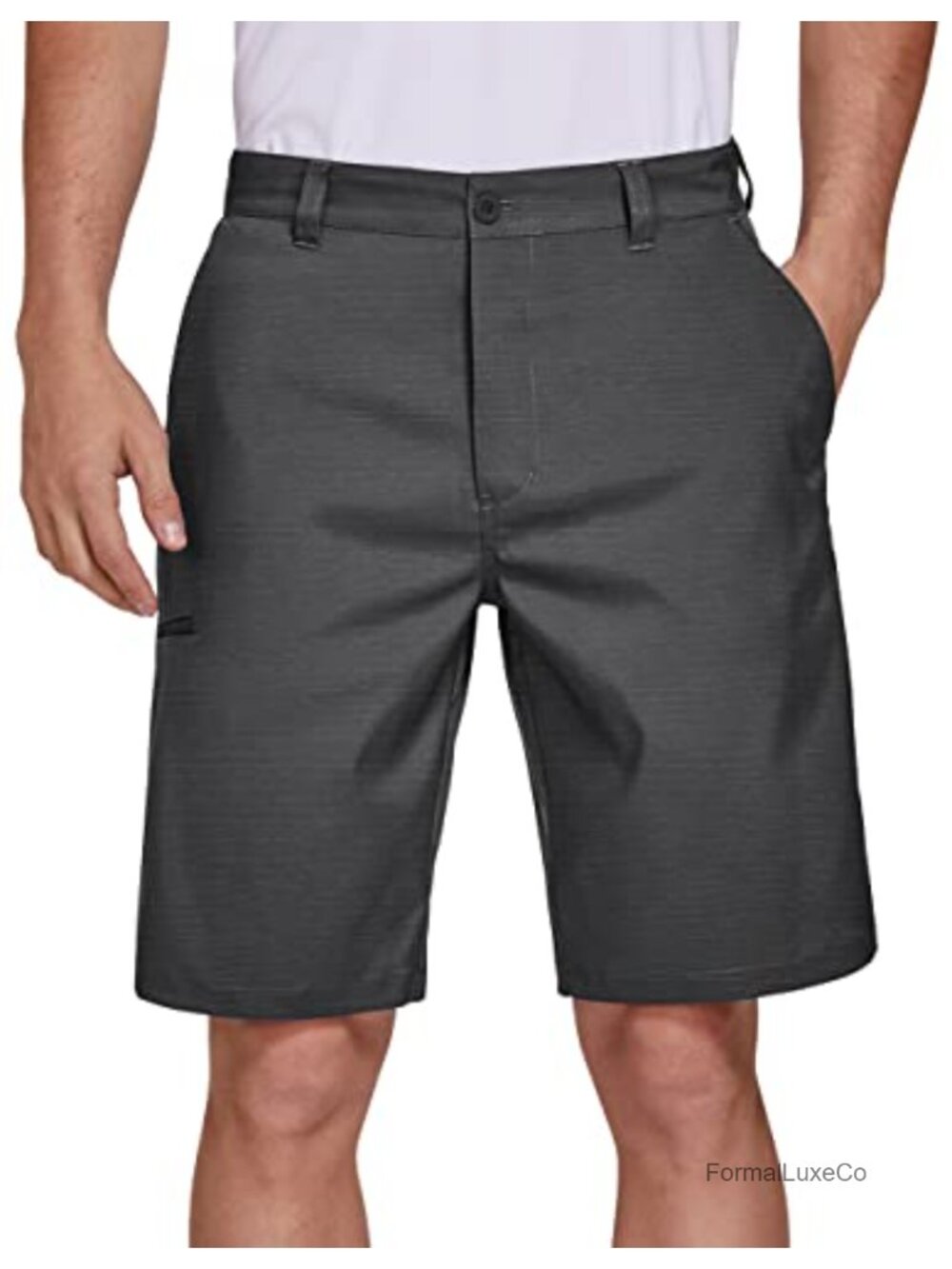Men's Golf Hybrid Dress Shorts Stretch Flat Front Quick Dry 10 Inseam